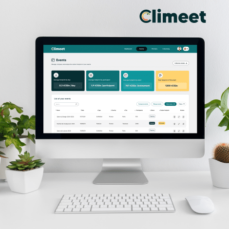 Mockup du logiciel Climeet dans un ordinateur